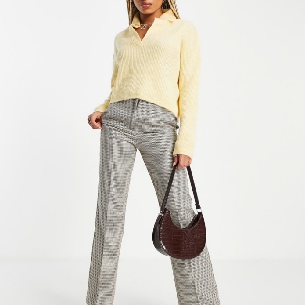 NWOT TopShop Boxy Cropped Sweater in Yellow Sz Lrg - Picture 3 of 4